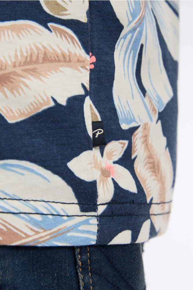 AOP T SHIRT HIBISCUS M 1050 TSR655 5178 Navy Blue